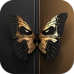 skull butterfly android application logo